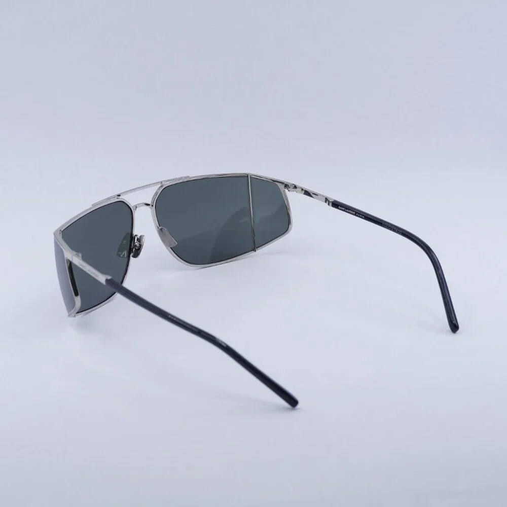 🕶️ New Saint Laurent SL750 002 Sunglasses - Silver Frame, Grey Frame - Picture 5 of 11
